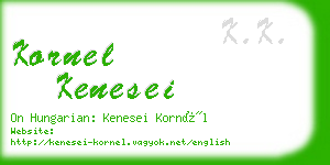 kornel kenesei business card